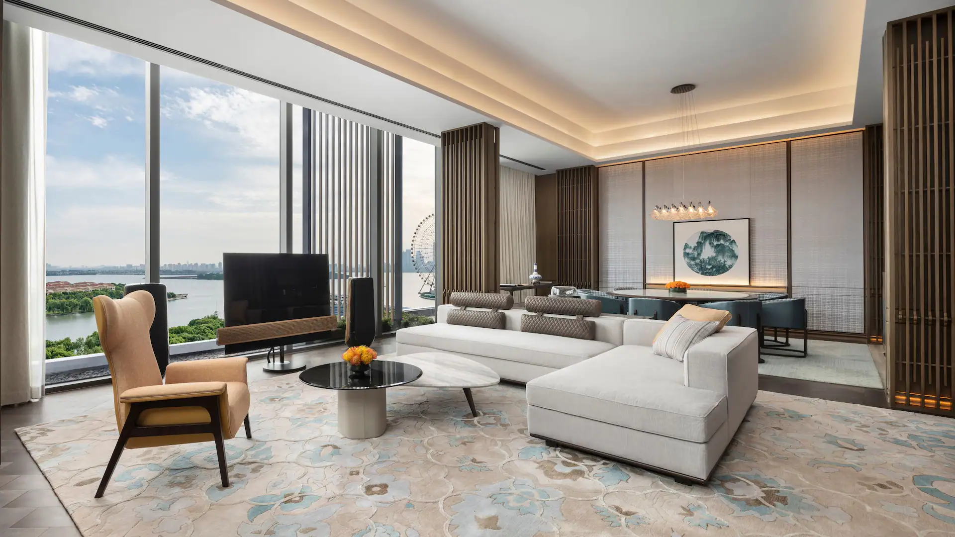 Presidential Suite Living Room at Park Hyatt Suzhou